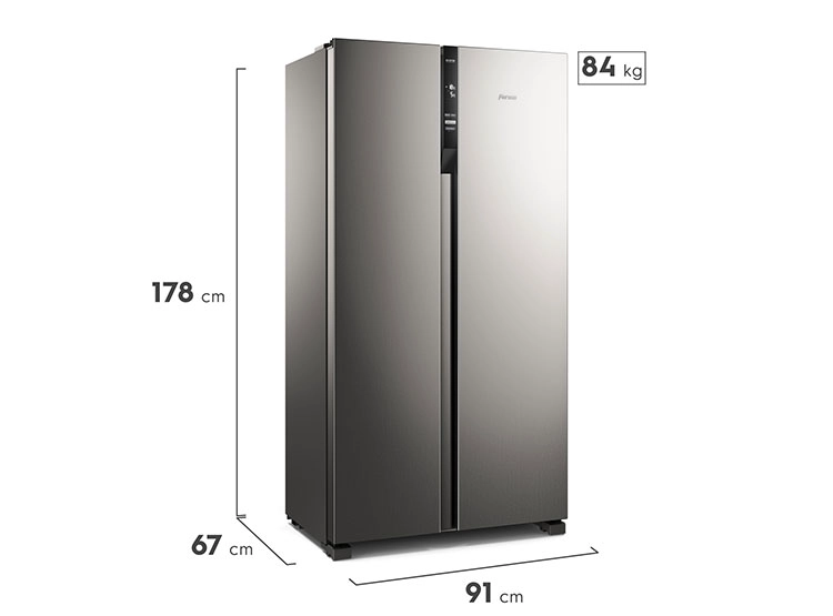 REFRIGERADOR SIDE BY SIDE FENSA SFX530 525L NO FROST ACERO - 2