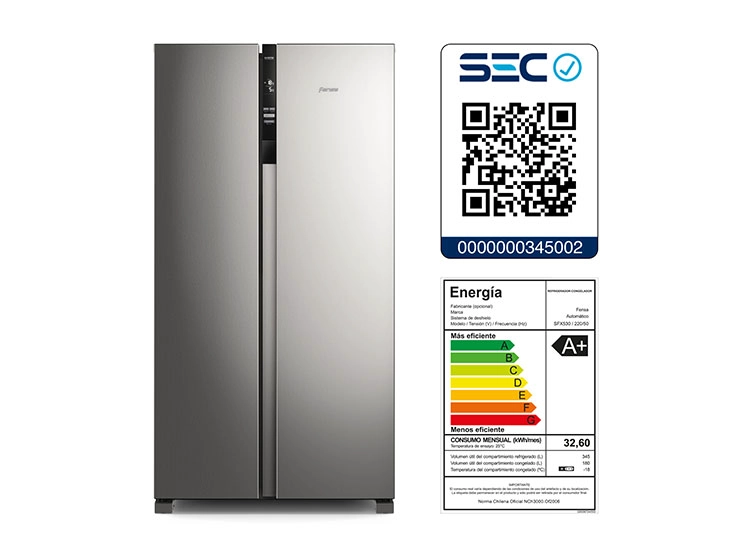 REFRIGERADOR SIDE BY SIDE FENSA SFX530 525L NO FROST ACERO - 9