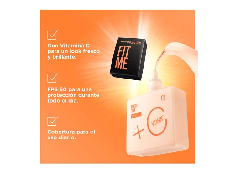 BASE DE MAQUILLAJE MAYBELLINE FIT ME FRESH SPF 50 5 GR - 4