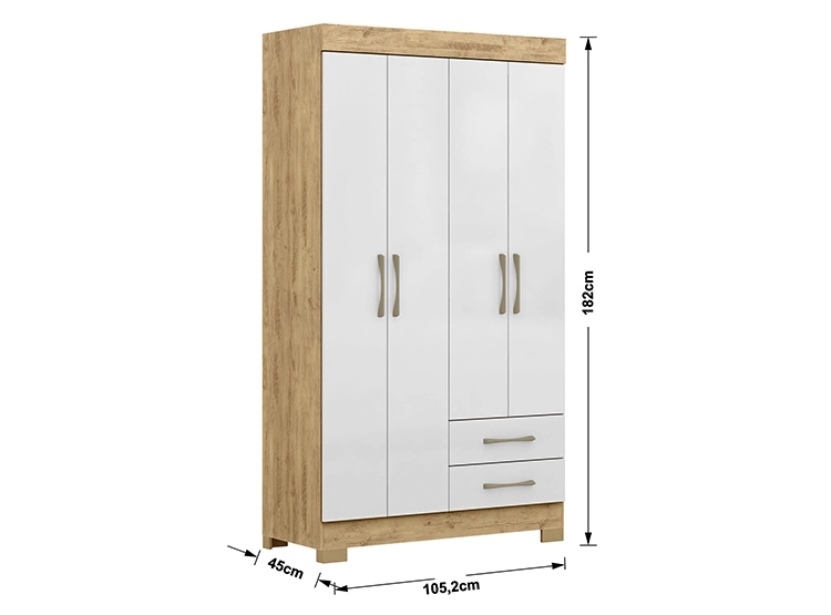 CLOSET DI PORETTI DESIGN ESOCIA ESCOCIA MDF 4 PUERTAS 2 CAJONES CAFÉ CLARO - 3