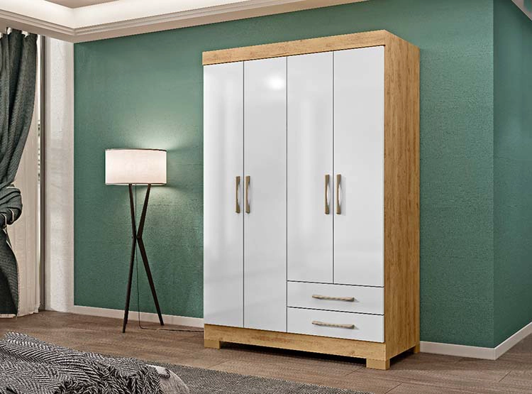 CLOSET DI PORETTI DESIGN ESOCIA ESCOCIA MDF 4 PUERTAS 2 CAJONES CAFÉ CLARO - 4