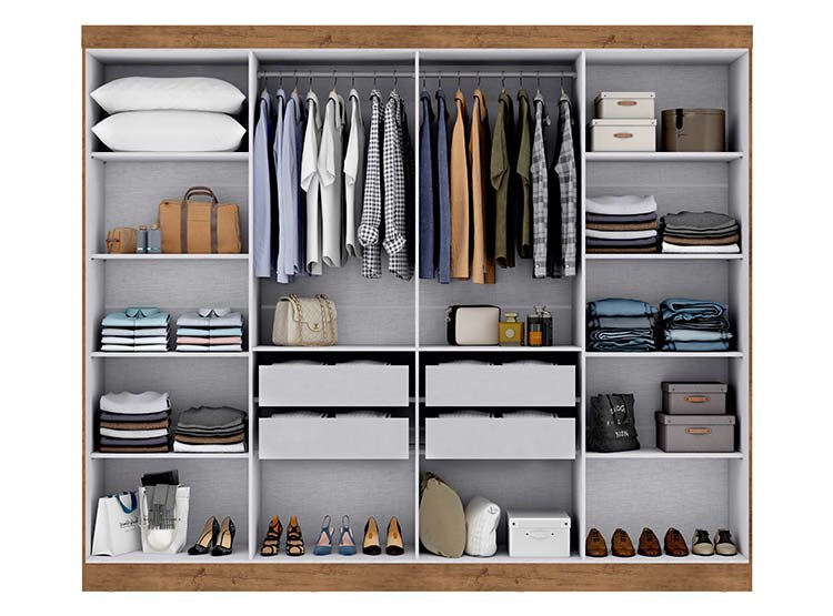 CLOSET DI PORETTI DESIGN PARIS MDF 8 PUERTAS 4 CAJONES CAFÉ CLARO - 2