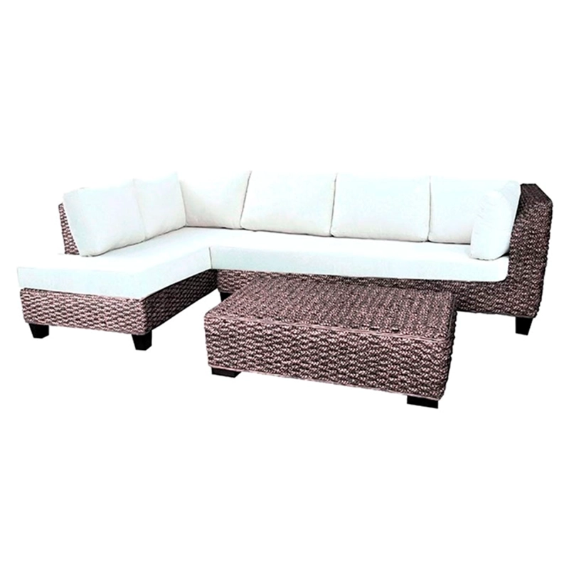 SECCIONAL RIPLEY HOME KATINA 5 + MESA RATTAN NATURAL - 2
