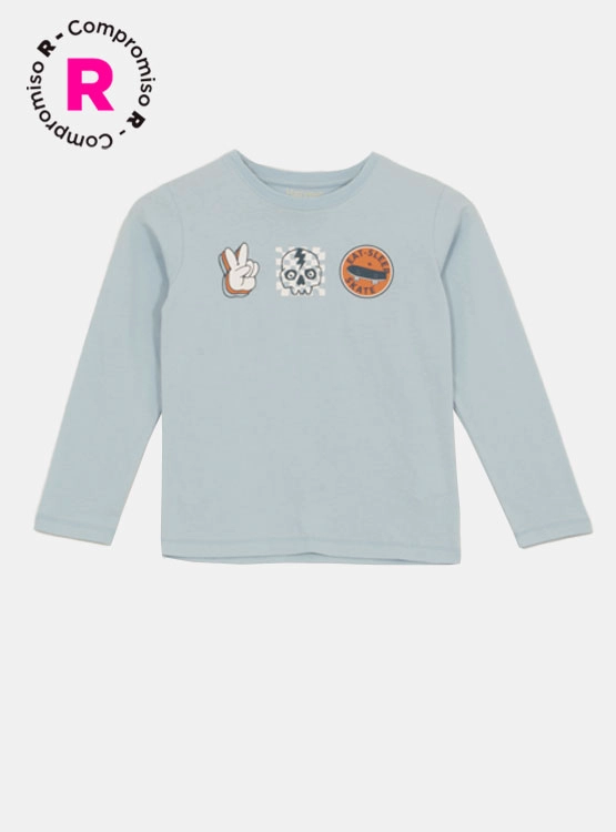 POLERA MANGA LARGA ALGODÓN NIÑO HARVEST PRINT - 1
