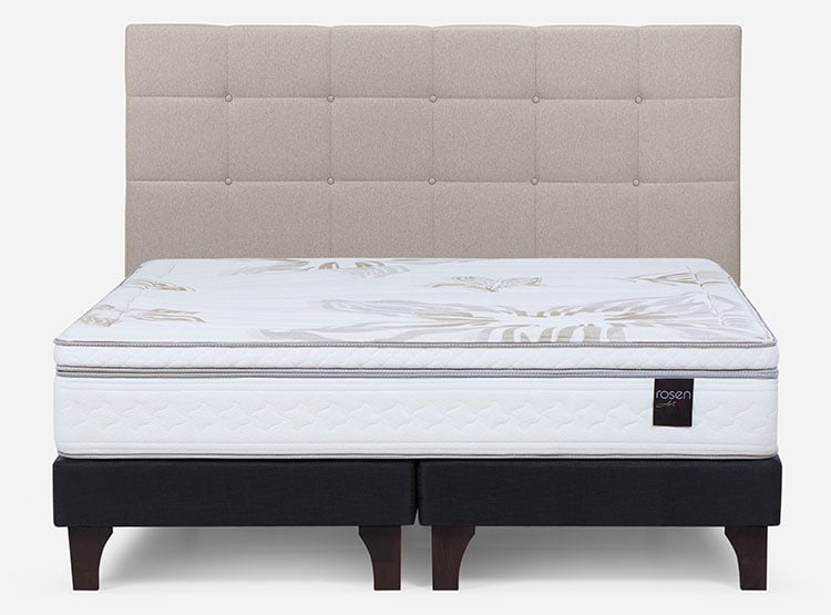 JUEGO DE DORMITORIO ROSEN CAMA EUROPEA ART4 + RESPALDO ISSEY NIEBLA - 1