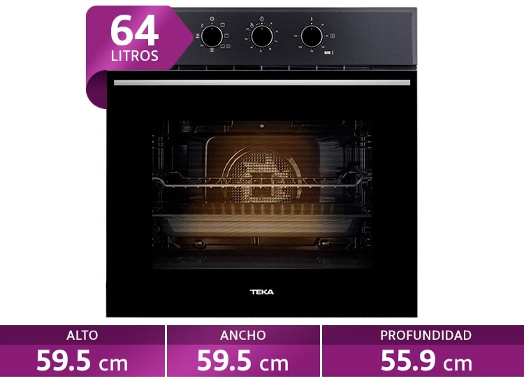 HORNO ELÉCTRICO TEKA EMPOTRABLE 64L HSB 6160 FBK - 1