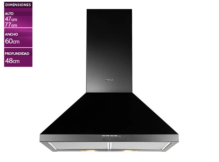 CAMPANA ISLA TEKA 60 CM DBB 90-70-60 INOX NEGRO