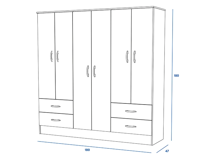 CLOSET CIC MAIPO BLANCO 6P 4C - 4