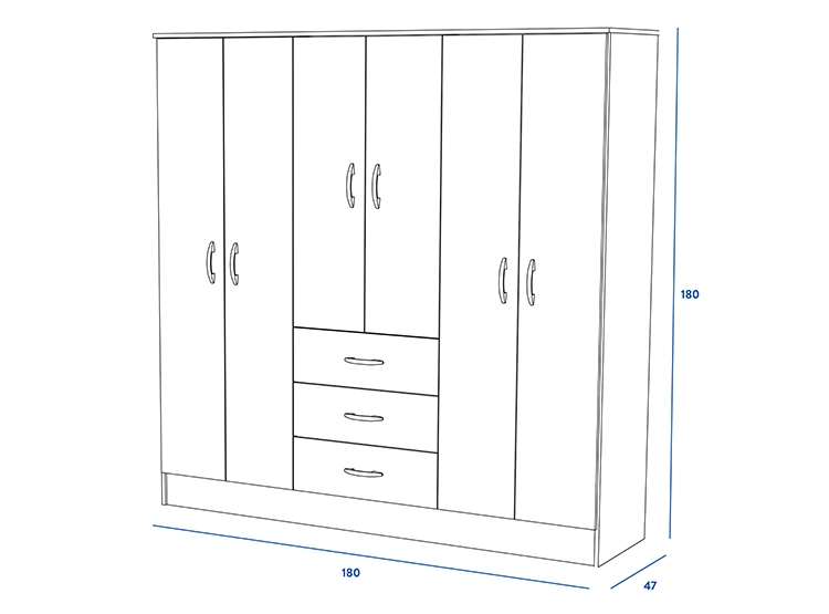 CLOSET CIC MAIPO OLMO BLANCO 6P 3C - 4