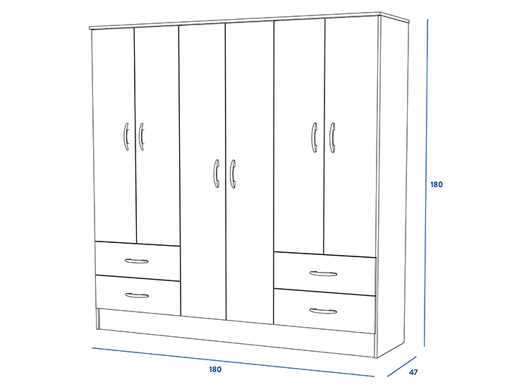 CLOSET CIC MAIPO OLMO BLANCO 6P 4C - 4