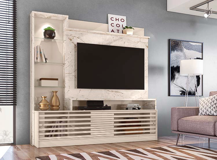 CENTRO DE ENTRETENIMIENTO 55 PULGADAS CALACATA ALTAVISION  HOME FRIZZ PRIMES BLANCO - 4