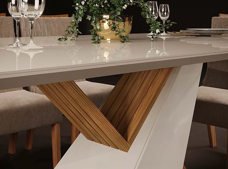 JUEGO DE COMEDOR ALTAVISION VEGA JADE CARVAL LIN NEVE 6 SILLAS BLANCO - 4