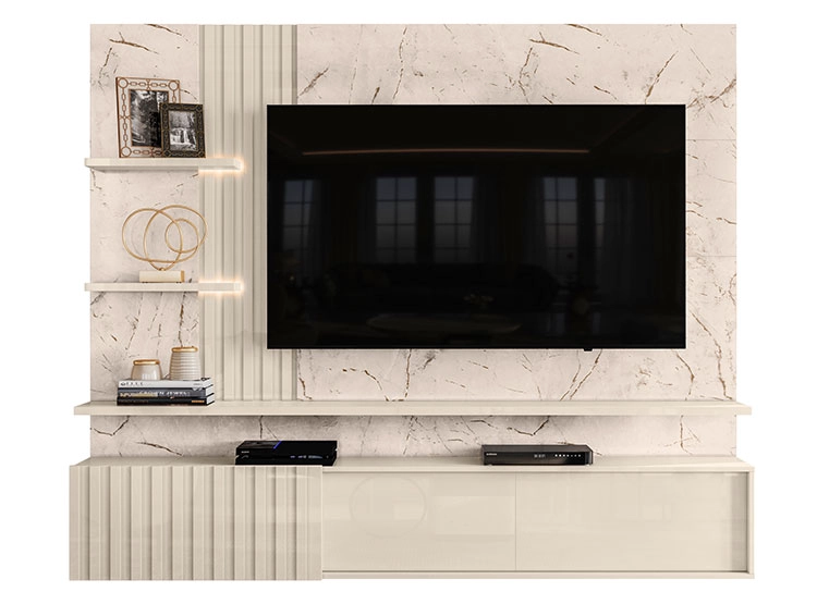 RACK PARA TV 65 PULGADAS ATENA CALACATA PANEL ALTAVISION OFF BLANCO