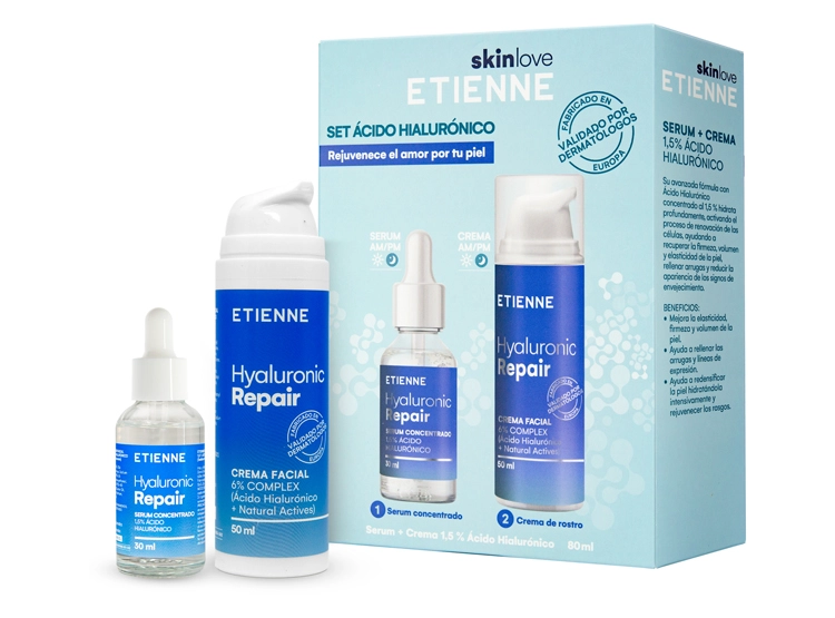 SET ETIENNE SÉRUM FACIAL ÁCIDO HIALURÓNICO 30 ML + CREMA 50 ML - 2