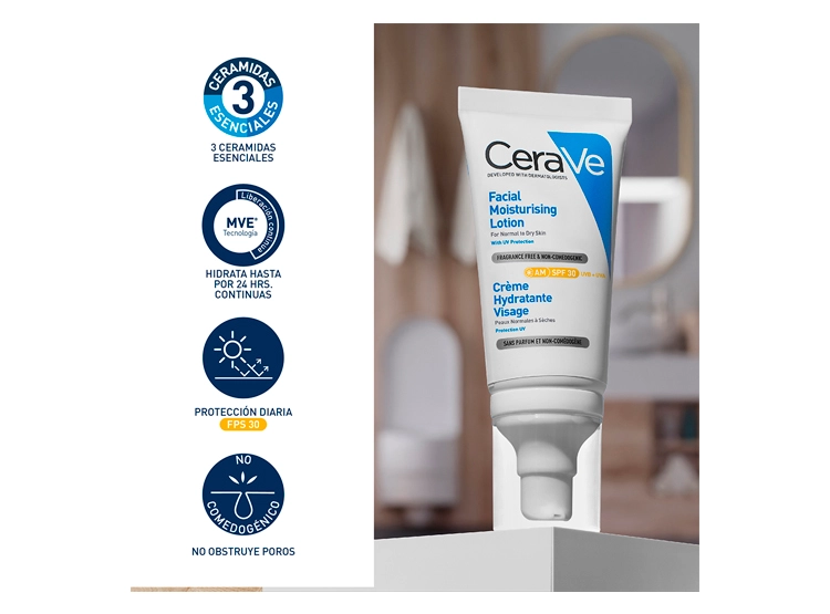 LOCION FACIAL CERAVE HIDRATANTE AM SPF 30 52 ML - 4