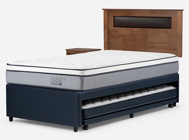 JUEGO DE DORMITORIO ROSEN CAMA DIVAN INDIE 1.5 PLAZAS AZUL + SET FERRARA - 3