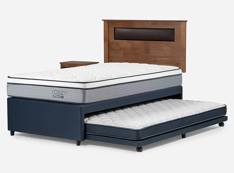 JUEGO DE DORMITORIO ROSEN CAMA DIVAN INDIE 1.5 PLAZAS AZUL + SET FERRARA - 4