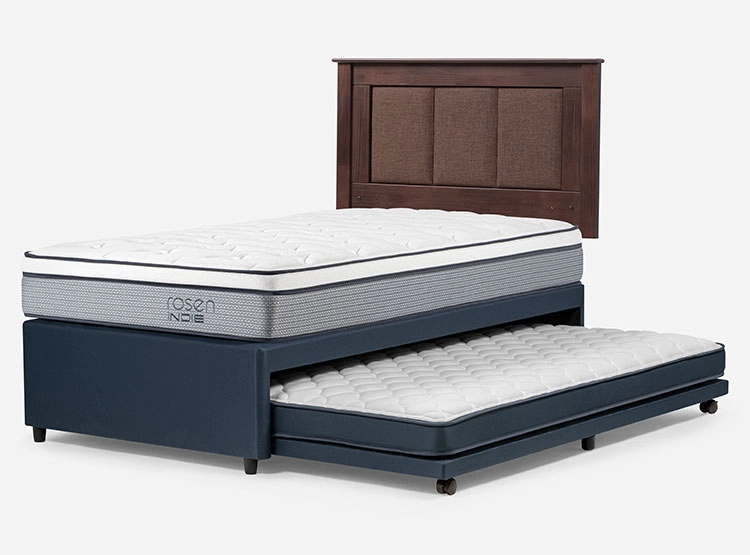 JUEGO DE DORMITORIO ROSEN CAMA DIVAN INDIE 1.5 PLAZAS AZUL + RESPALDO RACHEL - 4