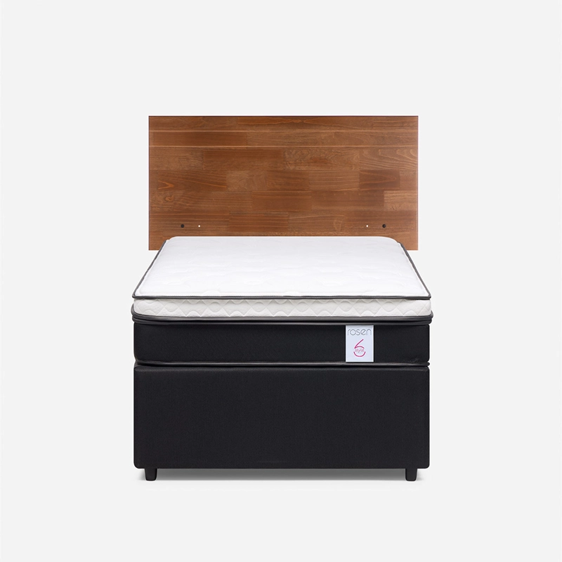 JUEGO DE DORMITORIO ROSEN CAMA DIVAN NEW STYLE 6 1.5 PLAZAS CAFÉ + RESPALDO TABOR CARAMELO - 1
