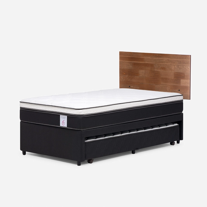 JUEGO DE DORMITORIO ROSEN CAMA DIVAN NEW STYLE 6 1.5 PLAZAS CAFÉ + RESPALDO TABOR CARAMELO - 2