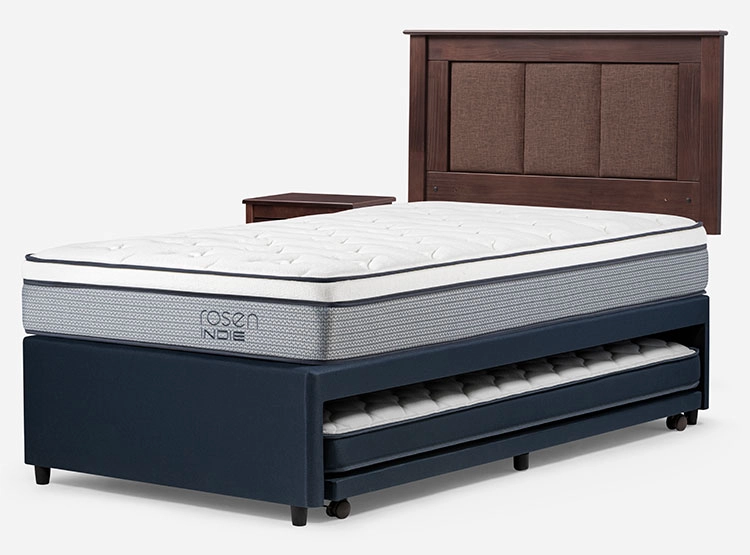 JUEGO DE DORMITORIO ROSEN CAMA DIVAN INDIE 1.5 PLAZAS AZUL + SET RACHEL - 3