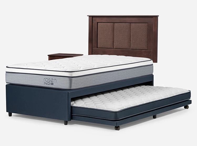 JUEGO DE DORMITORIO ROSEN CAMA DIVAN INDIE 1.5 PLAZAS AZUL + SET RACHEL - 4