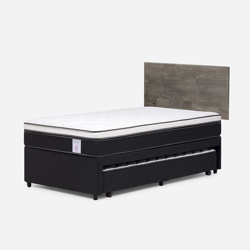 JUEGO DE DORMITORIO ROSEN CAMA DIVAN NEW STYLE 6 1.5 PLAZAS CAFÉ + RESPALDO TABOR GRAFITO - 2
