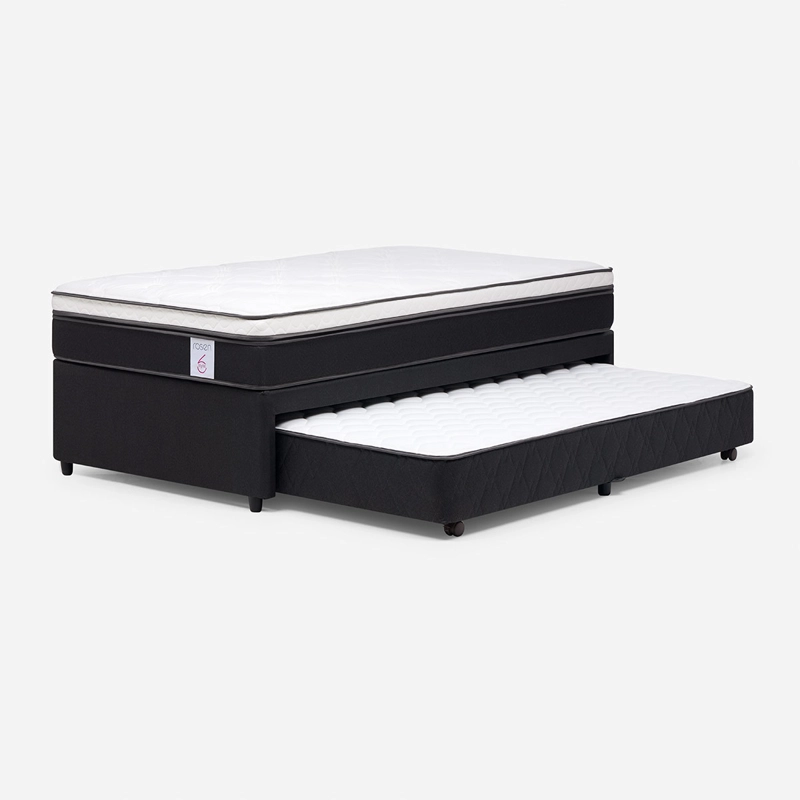 JUEGO DE DORMITORIO ROSEN CAMA DIVAN NEW STYLE 6 1.5 PLAZAS CAFÉ + RESPALDO TABOR GRAFITO - 3