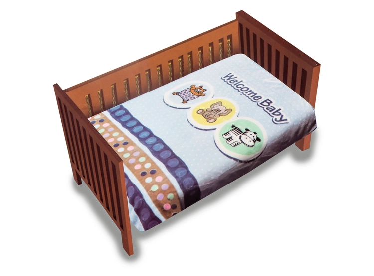 FRAZADA BEBESIT REVERSIBLE ANIMALITOS CELESTE ESTAMPADO - 2