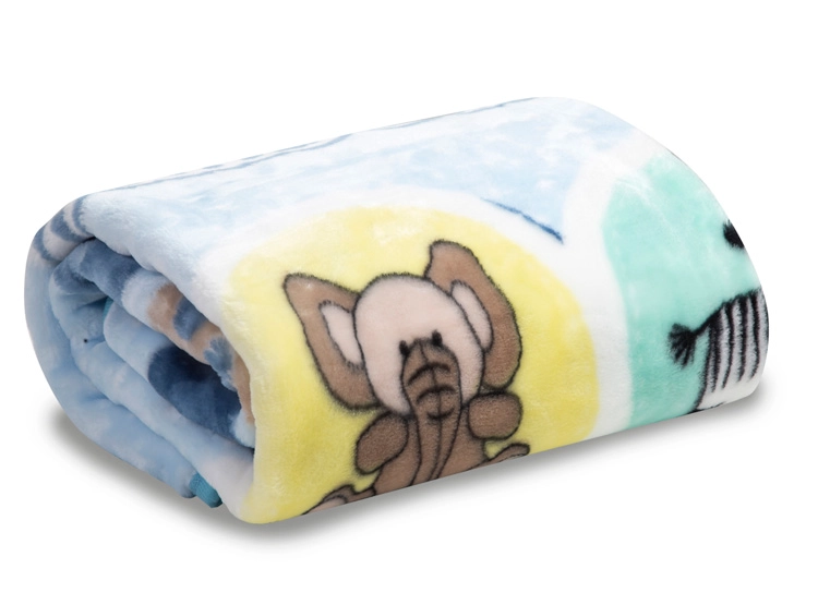 FRAZADA BEBESIT REVERSIBLE ANIMALITOS CELESTE ESTAMPADO - 4