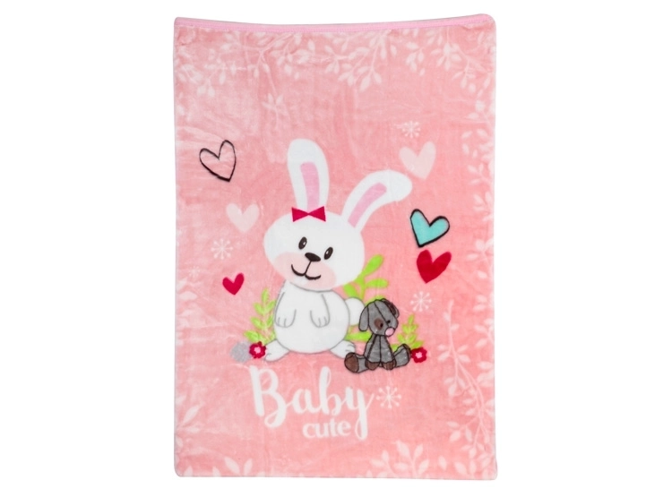 FRAZADA BEBESIT REVERSIBLE CONEJITO ROSA ESTAMPADO - 1