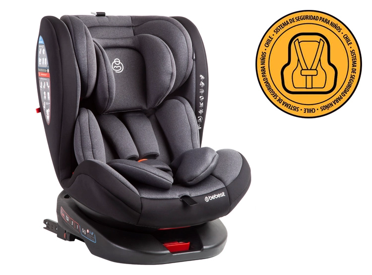 SILLA DE AUTO BEBESIT BEBE CONVERTIBLE SATURN 360 ISOFIX GRIS OSCURO - 1