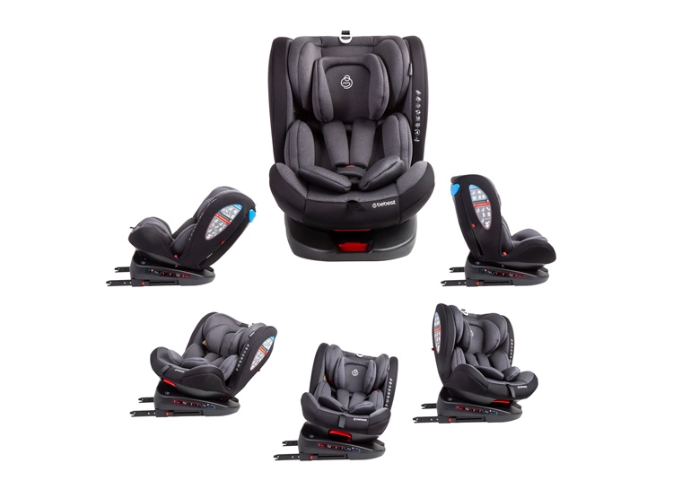 SILLA DE AUTO BEBESIT BEBE CONVERTIBLE SATURN 360 ISOFIX GRIS OSCURO - 6