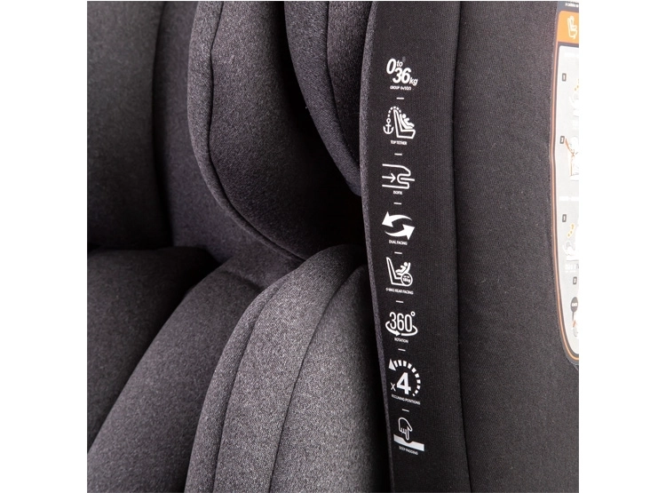 SILLA DE AUTO BEBESIT BEBE CONVERTIBLE SATURN 360 ISOFIX GRIS OSCURO - 8