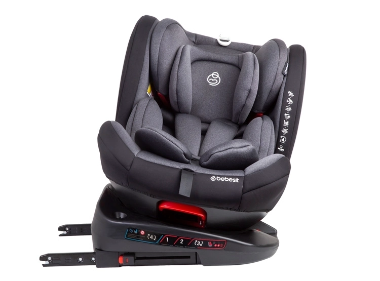 SILLA DE AUTO BEBESIT BEBE CONVERTIBLE SATURN 360 ISOFIX GRIS OSCURO - 9
