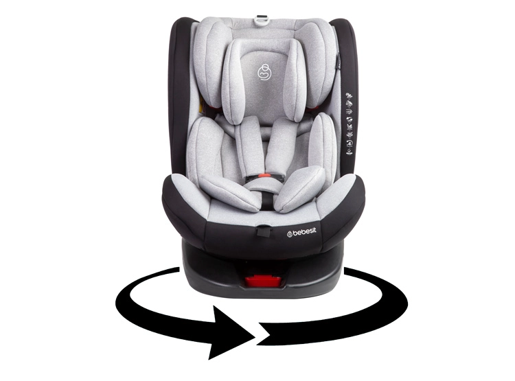SILLA DE AUTO BEBE CONVERTIBLE SATURN 360 ISOFIX GRIS CLARO - 2