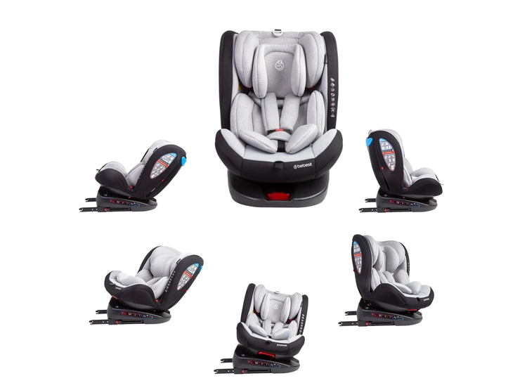 SILLA DE AUTO BEBE CONVERTIBLE SATURN 360 ISOFIX GRIS CLARO - 6
