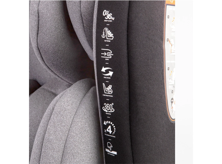 SILLA DE AUTO BEBE CONVERTIBLE SATURN 360 ISOFIX GRIS CLARO - 10