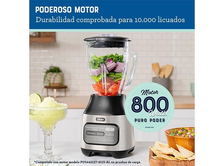 LICUADORA OSTER BLSTPEG-NRT-052 800W 1.5 L REVERSIBLE 2 PROGRAMAS AUTOMÁTICOS 3 VELOCIDADES MÁS PULSO - 6