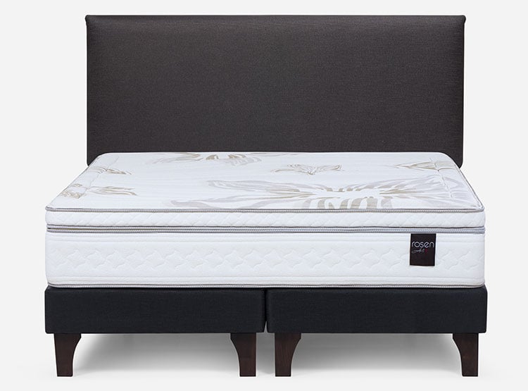 JUEGO DE DORMITORIO ROSEN CAMA EUROPEA ART 4 2 PLAZAS + RESPALDO CONNOR - 1