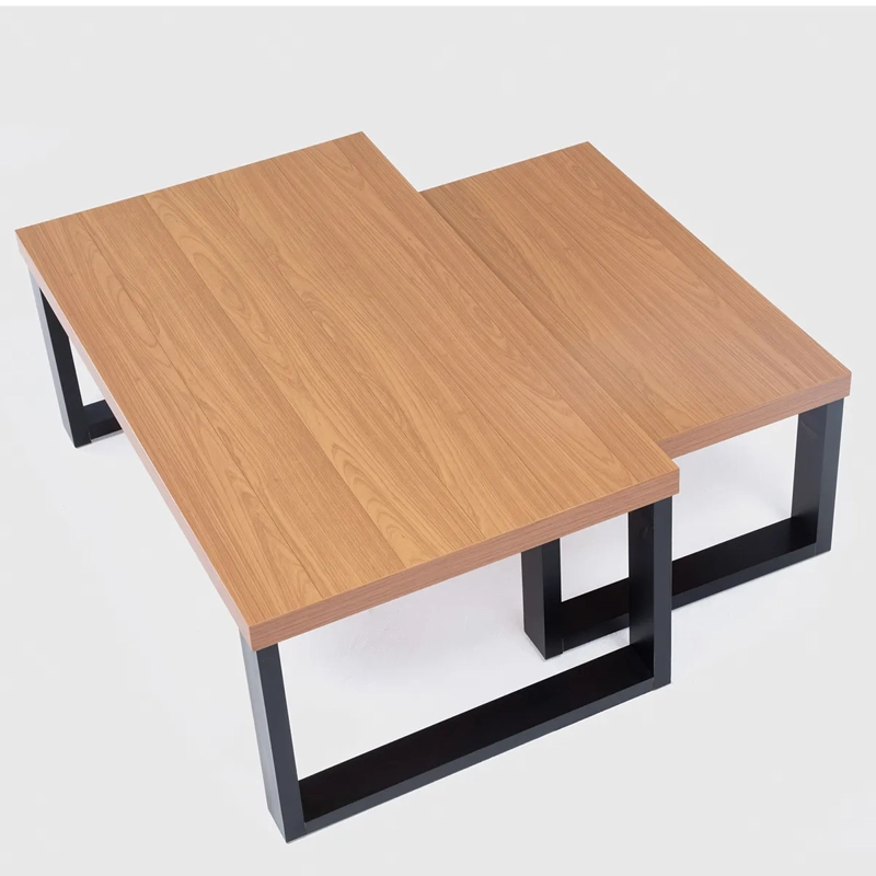MESA DE CENTRO ROCA YULTON ROBLE CAFÉ NEGRO 89.5 X 53 CM - 2