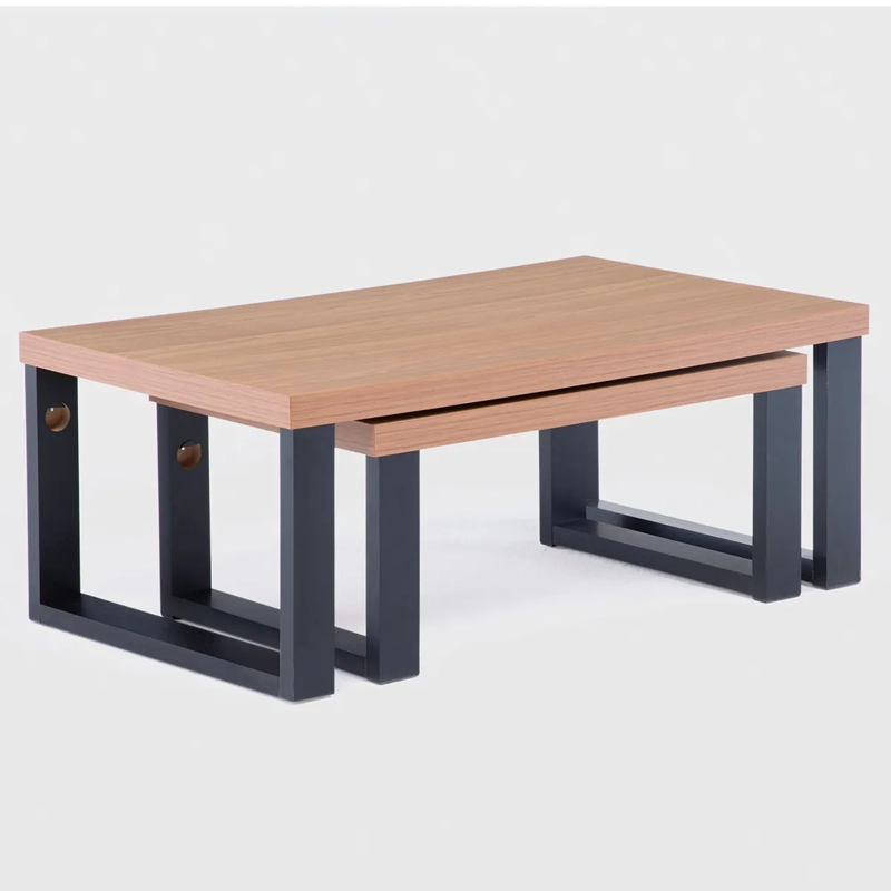 MESA DE CENTRO ROCA YULTON ROBLE CAFÉ NEGRO 89.5 X 53 CM - 5