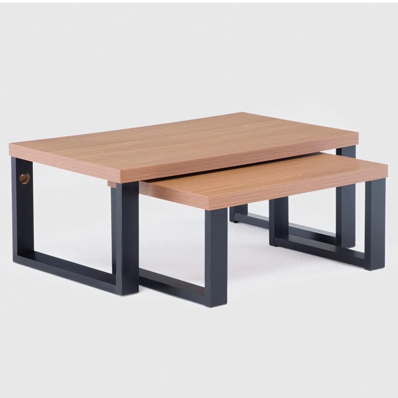 MESA DE CENTRO ROCA YULTON ROBLE CAFÉ NEGRO 89.5 X 53 CM - 6
