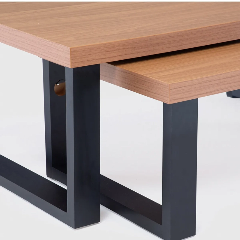 MESA DE CENTRO ROCA YULTON ROBLE CAFÉ NEGRO 89.5 X 53 CM - 7