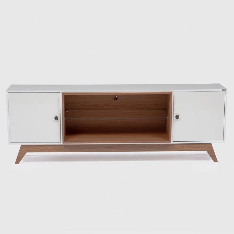 RACK PARA TV 75 PULGADAS ULMO ROCA CANELA 2P BLANCO - 1