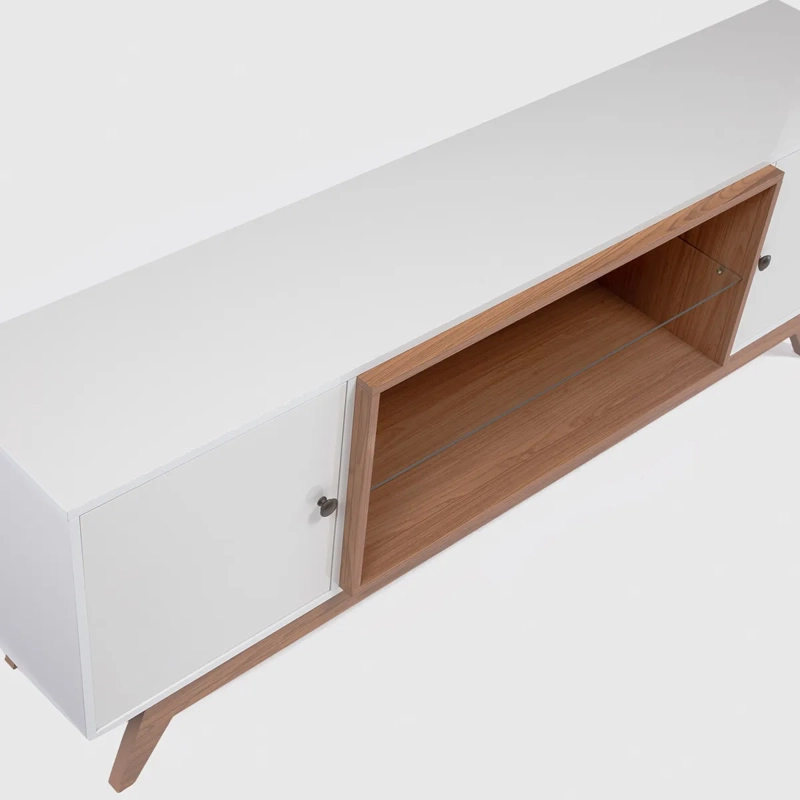 RACK PARA TV 75 PULGADAS ULMO ROCA CANELA 2P BLANCO - 3