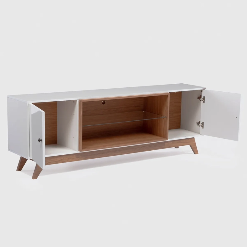 RACK PARA TV 75 PULGADAS ULMO ROCA CANELA 2P BLANCO - 4