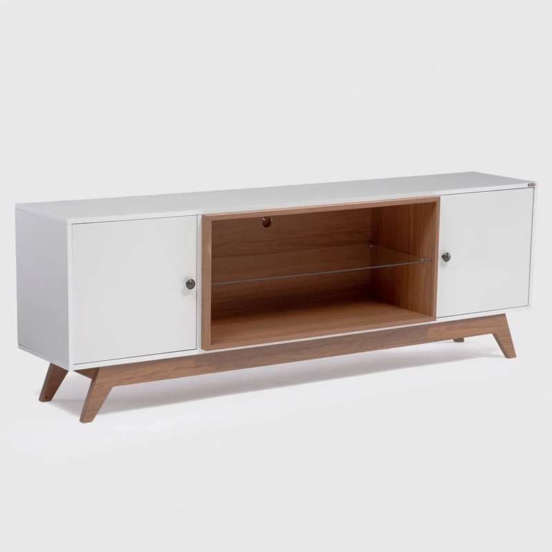 RACK PARA TV 75 PULGADAS ULMO ROCA CANELA 2P BLANCO - 6