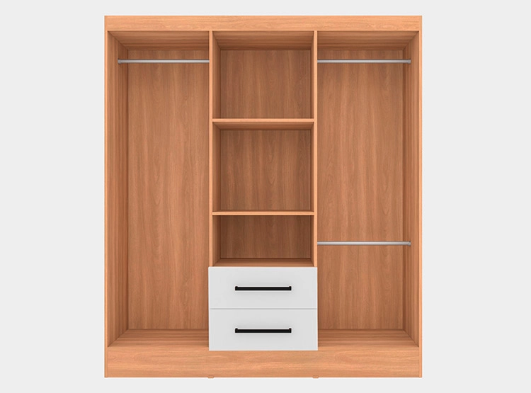 CLOSET ROCA AMBAR 6 PUERTAS 2 CAJONES CANELA BLANCO - 2