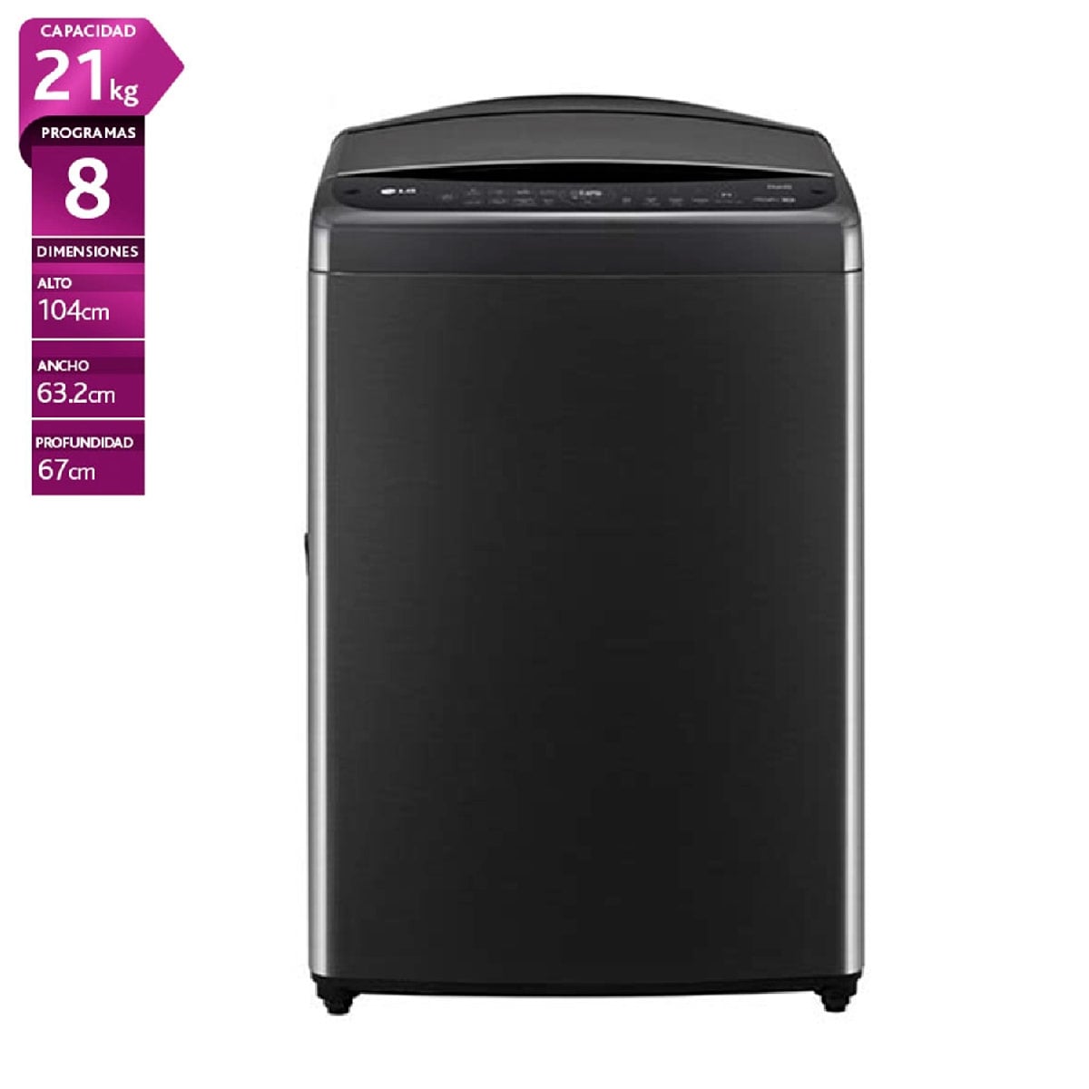 LAVADORA CARGA SUPERIOR LG WT21PBV6 21KG NEGRO - 1